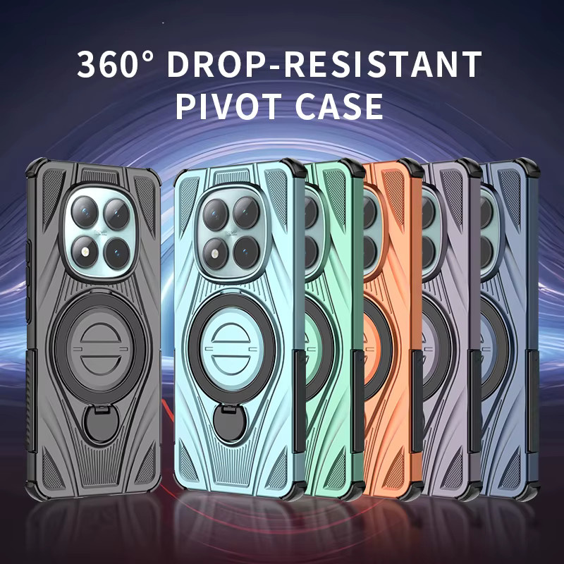 Heavy Armor Magnetring stoßfeste Hülle für XIAOMI POCO M8 Pro mit drehbarer Halterung in Blau - Bild 2