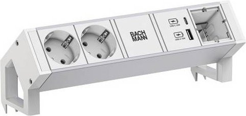 Bachmann 937.413 Steckdosenleiste in Weiß mit USB-A und USB-C Anschlüssen - Bild 1