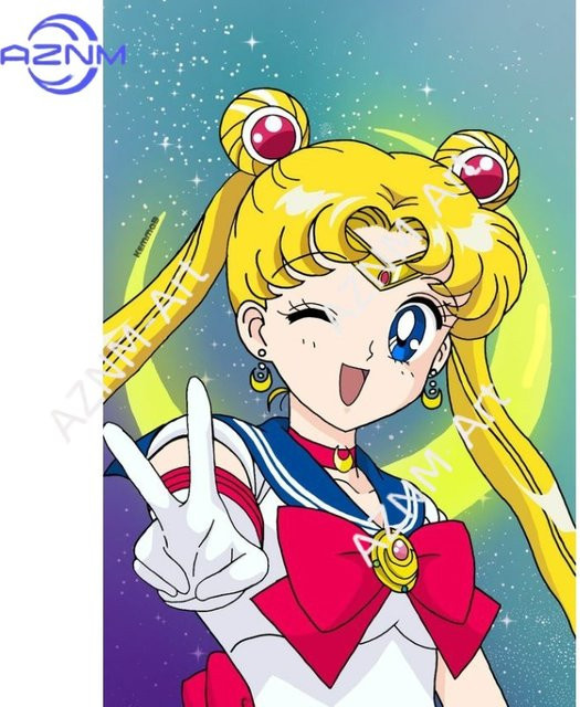 KAYOU Sailor Moon Anime Charakter Illustration als dekoratives Porträt in Mehrfarbig - Bild 1