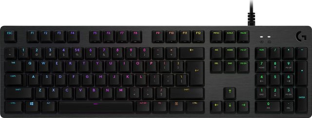 Logitech G512 Mechanische Gaming-Tastatur mit GX Brown Tactile Switches, Backlit, USB, US International, Schwarz - Bild 1