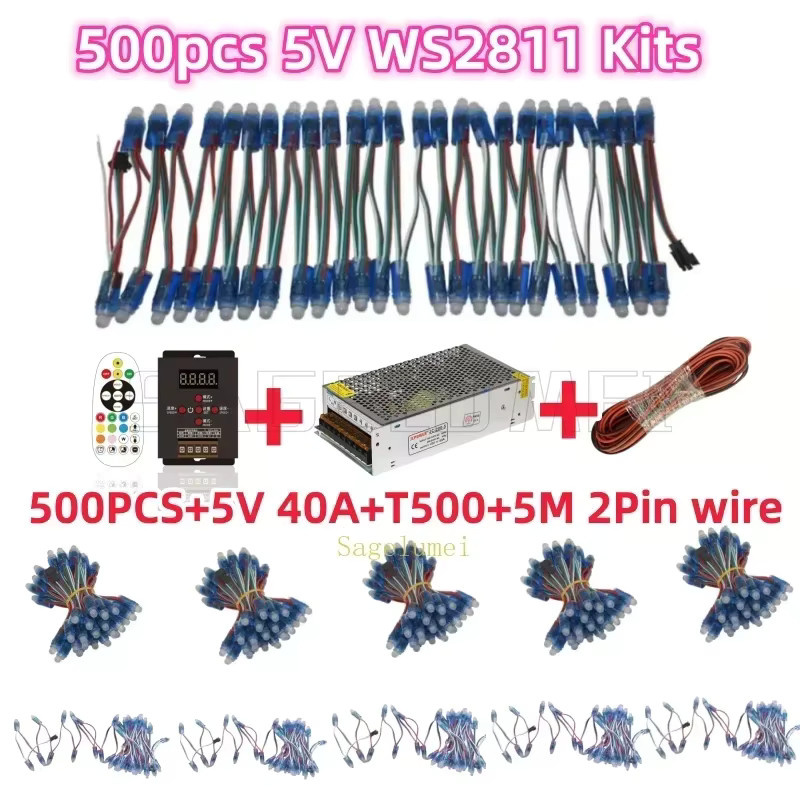 SAGE LU MEI WS2811 RGB Digital LED Pixel Licht Modul T1000S IP68 wasserdicht Multicolor DC5V 12mm - Bild 2