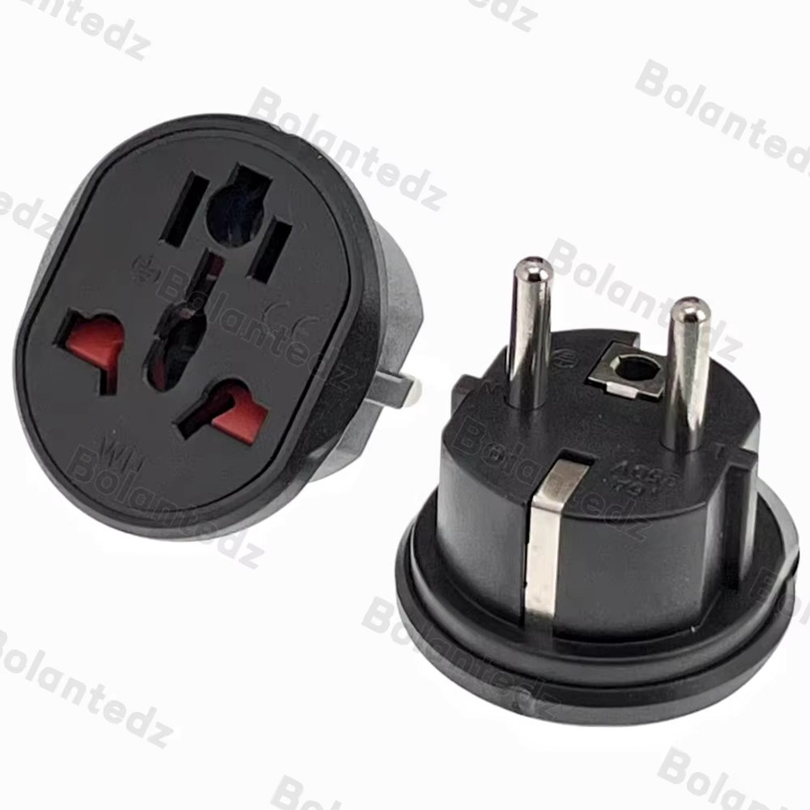 Bolantedz 5er Set Reiseadapter Konverter für AU US UK CN zu EU KR 2500W in Weiß und Schwarz - Bild 2