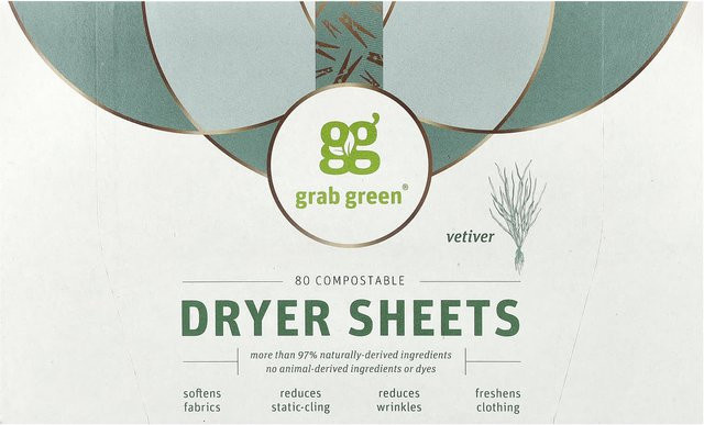 Biologisch abbaubare Trocknertücher mit Vetiver Duft in Grau und Weiß von Grab Green - Bild 1