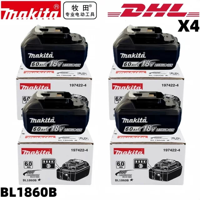Makita BL1860 18V Li-Ionen Akku mit 6Ah für LXT Elektrowerkzeuge in Schwarz - Bild 1