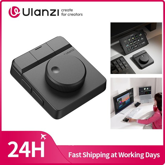 Ulanzi D100H Kreativer Dial-Controller für Video- und Fotobearbeitung mit RGB-Tastatur in Schwarz - Bild 1