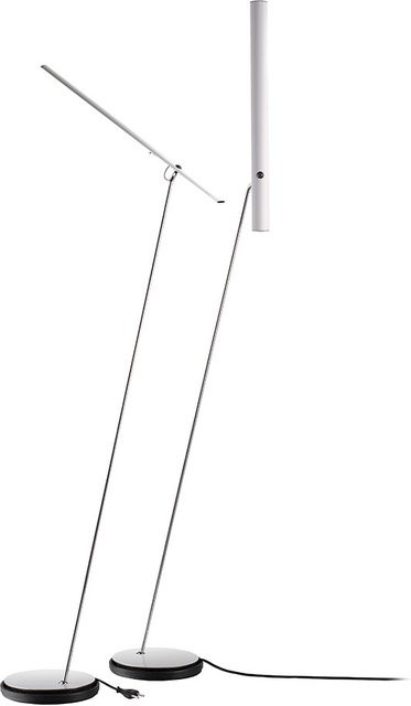 Baltensweiler Let S LED-Stehleuchte aus Aluminium in Silber und Weiß, dimmbar, warmweißes Licht (3000K) - Bild 1