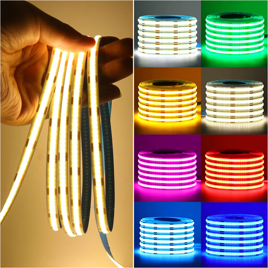 HEGEHE RGB COB LED-Streifen für TV-Hintergrundbeleuchtung mit USB-Anschluss und 4AA-Batteriehalterung, Multicolour, 320 LEDs/m - Bild 3