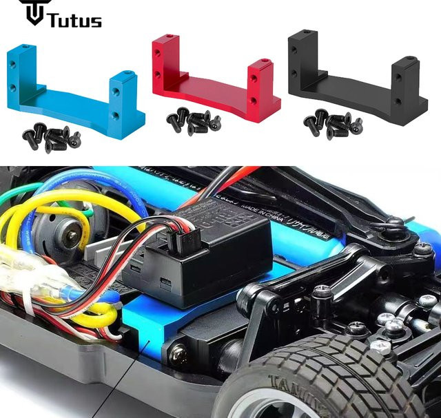 Tamiya RC Servo Metall-Servohalterung Montagebasis, 1:10, Blau - Bild 1