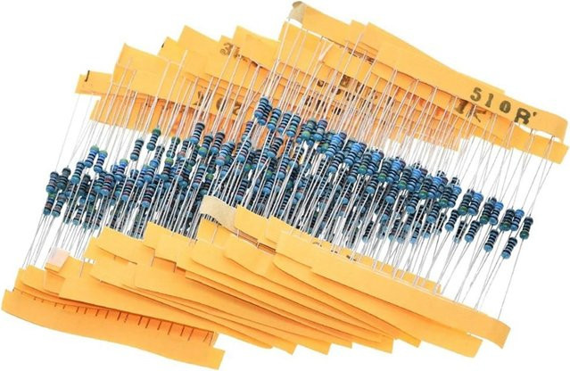 AOKIN Widerstandsset mit 300/600/820 Teilen, Kohleschicht-Einzelwiderstände 10 Ohm bis 1 MOhm, 1/4 W ± 1 %, Multicolor - Bild 1
