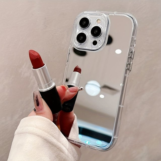Stoßfeste Silikon-Handyhülle mit Spiegel-Design für Apple iPhone (verschiedene Modelle), transparent - Bild 1