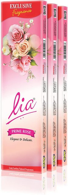 Cycle Pure Lia Prime Rose Agarbatti Räucherstäbchen, 3er-Pack, 3 x 235 g, floraler Duft für Puja, Meditation und Yoga - Bild 1