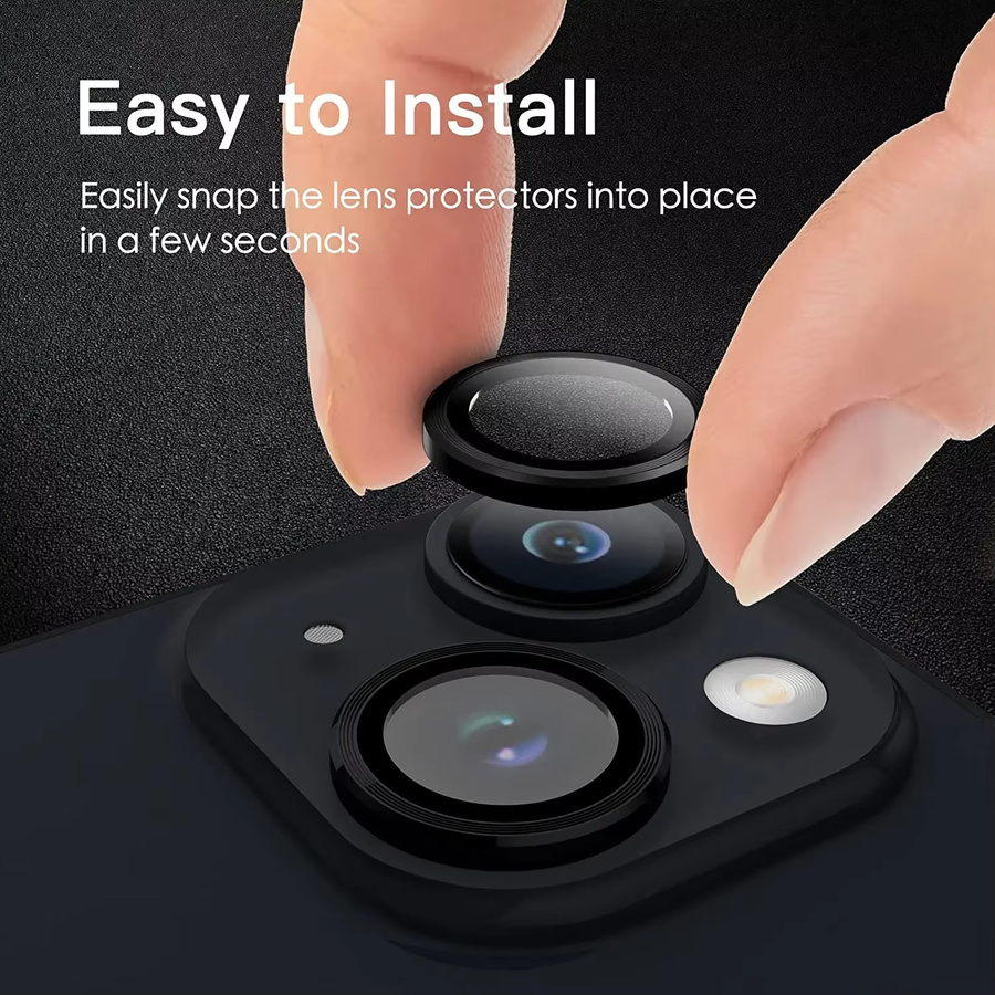 3D Kamera Objektiv Schutz Glas für iPhone 14 Pro Max 13 Pro 12 Pro und weitere Modelle, Schwarz, 2-3 Stück - Bild 2