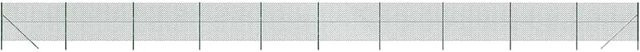 vidaXL Maschendrahtzaun aus Stahl mit PVC-Beschichtung in Grün, Höhe: 160 cm, Länge: 25 m - Bild 1