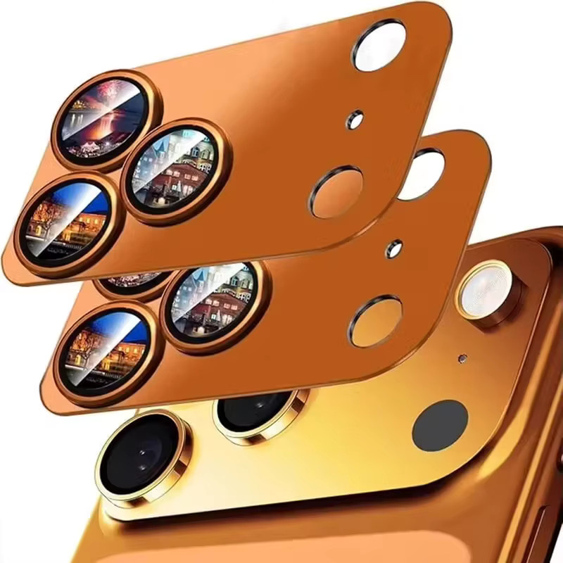 Kameraobjektivschutz aus Metall und gehärtetem Glas für Apple iPhone 17 Pro Max in Orange - Bild 4