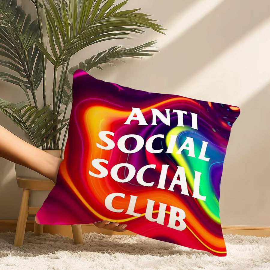 Anti Social Social Club Kissenbezug mit Plüschdruck in Multicolor für deine Dekoration - Bild 3