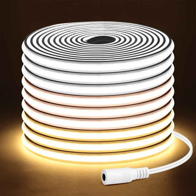 CHNAITEKE COB LED-Streifenlicht 24V als flexibles Neonband in Weiß/Naturweiß/Warmweiß, wasserdicht und schneidbar für deine Küchen- und Raumdekoration - Bild 1