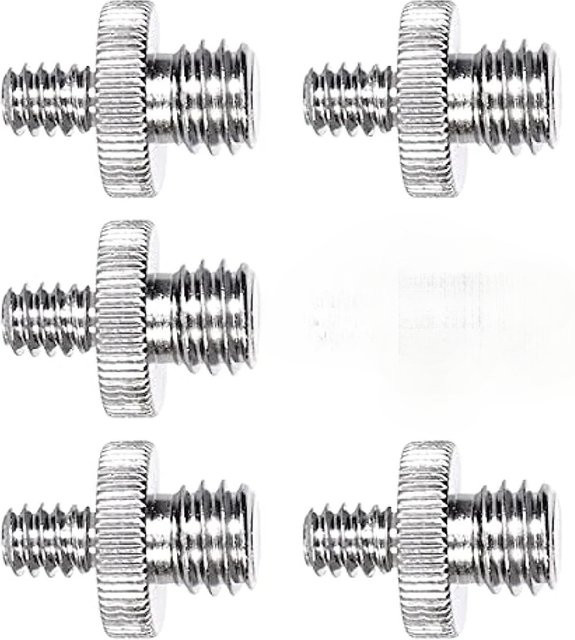 Lousxy Metall Adapter 1/4 Zoll Stecker auf 3/8 Zoll Gewindeschraube in Silber für Stativ, Kamera Käfig, Einbeinstativ und Kugelkopf - Bild 1