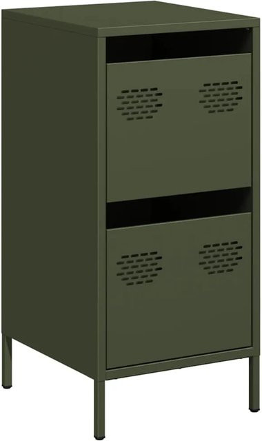 vidaXL Sideboard aus kaltgewalztem Stahl in Grün, B/T/H: 35 x 39 x 73,5 cm - Bild 1