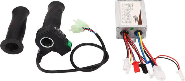 Igeteck Bürstenmotorregler-Kit mit Aluminiumlegierungsschale, 48V 500W und 4-Gang-Gasdrehgriff in Weiß - Bild 1