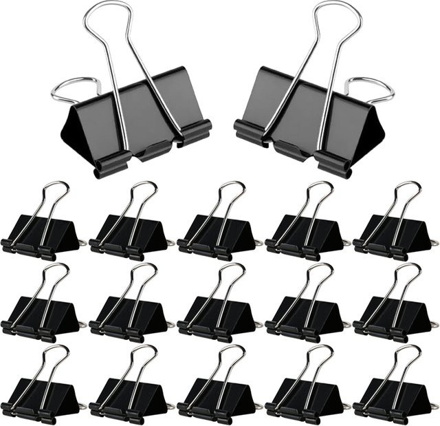 TMZ Metall Binder Clips Schwarz 32mm für Büro und Haushalt - Bild 1