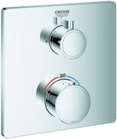 Grohe Grohtherm UP Brause-Thermostat Fertigmontageset, eckig, Chrom - Bild 1