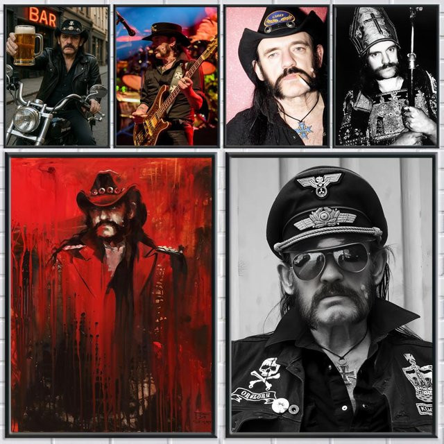 Singer L-lemmy Kilmister Poster HD wasserdichte selbstklebende Wandkunst B: 20 cm, H: 15 cm - Bild 1