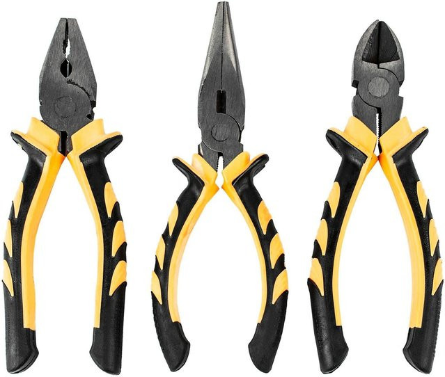 3-teiliges Hochleistungs-Kombizangen-Set aus Stahl mit Soft-Grip-Griffen in Multicolour - Bild 1