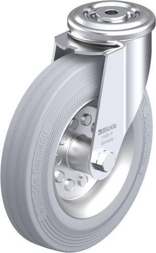 Blickle Lenkrolle LER-VE 200R-SG in Grau mit Stahlrad Durchmesser: 200 mm und Tragfähigkeit: 205 kg - Bild 1