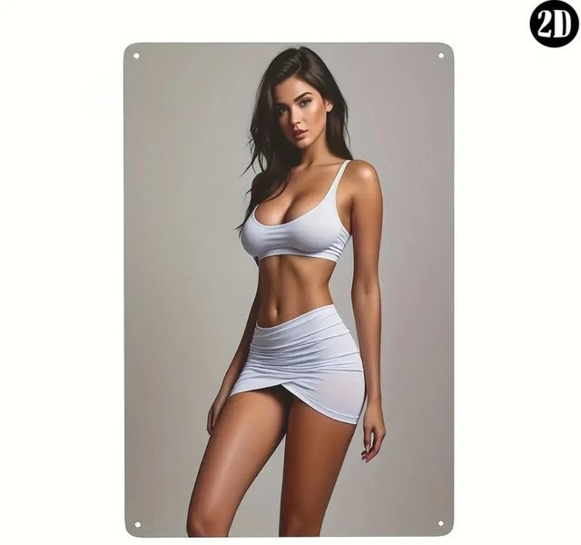 HELLOYOUNG Wandkunst aus Metall in Weiß, abstraktes minimalistisches Retro-Dekor für Wohnzimmer und Schlafzimmer - Bild 1