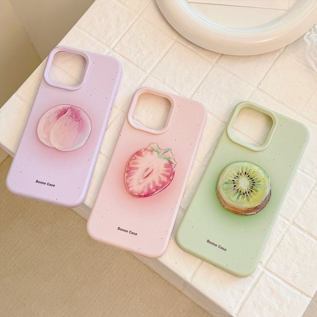 MUQGEW Schutzhülle mit koreanischem 3D Cartoon Obst Muster für iPhone 17 16 Plus 15 14 13 12 Pro Max in Multicolour - Bild 1