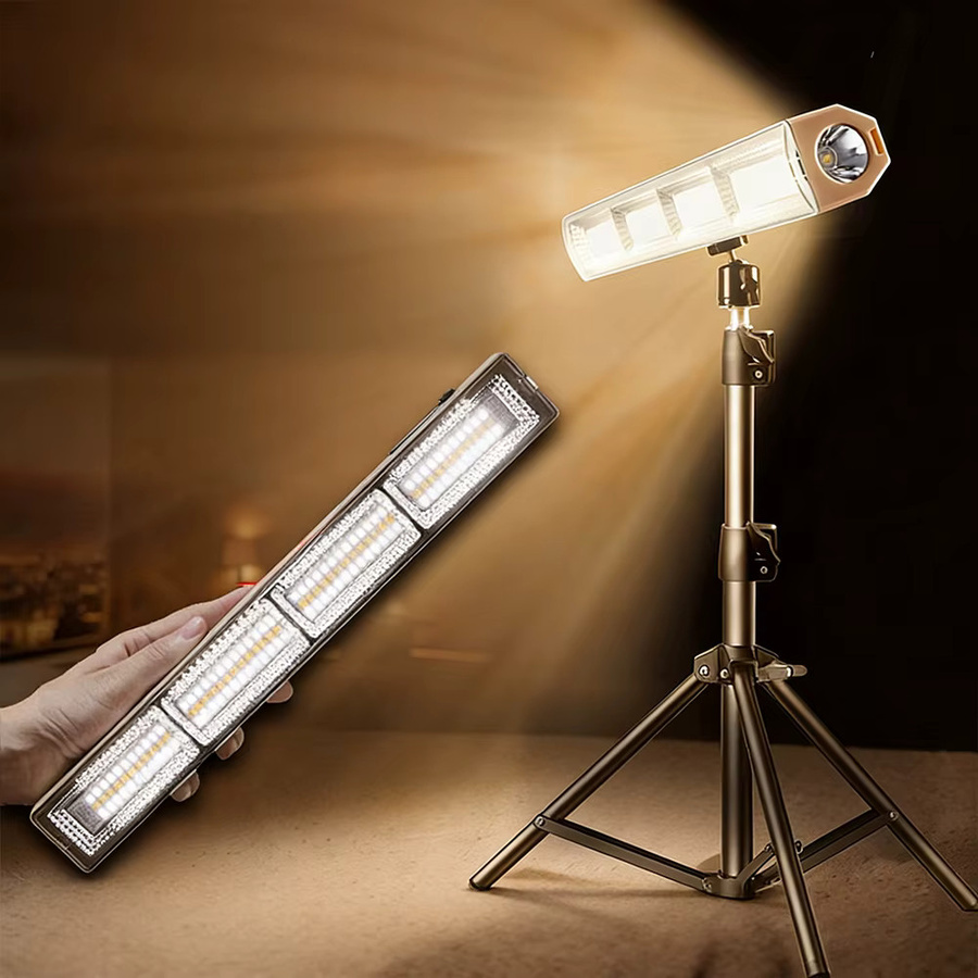 UMEXUS Multifunktionale LED-Camping-Arbeitsleuchte in Weiß mit Magnet und verstellbarer Halterung für Reparaturen und Notbeleuchtung im Garten - Bild 2