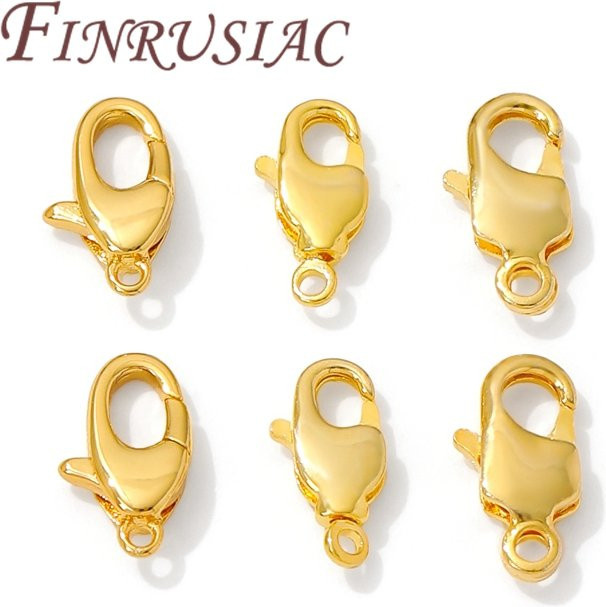 FINRUSIAC Karabinerverschluss, 18K vergoldetes Messing, Unisex - Bild 1