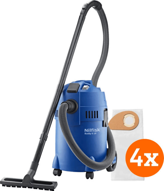 Nilfisk Buddy II 18 T Staubsauger in Blau inklusive 4 Nilfisk Staubsaugerbeuteln - Bild 1