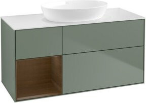 V&B Waschtischunterschrank Finion mit Wandbeleuchtung, Farbe: Weiß lackiert, Breite: 120 cm, Tiefe: 50,1 cm, Höhe: 50,1 cm - Bild 1
