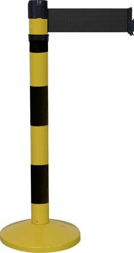VISO RS410NJBK Gurtabsperrpfosten mit 3 Gurten in Gelb, freistehend, Gurtlänge: 4,3 m, Durchmesser: 8 cm, Höhe: 103,8 cm - Bild 1