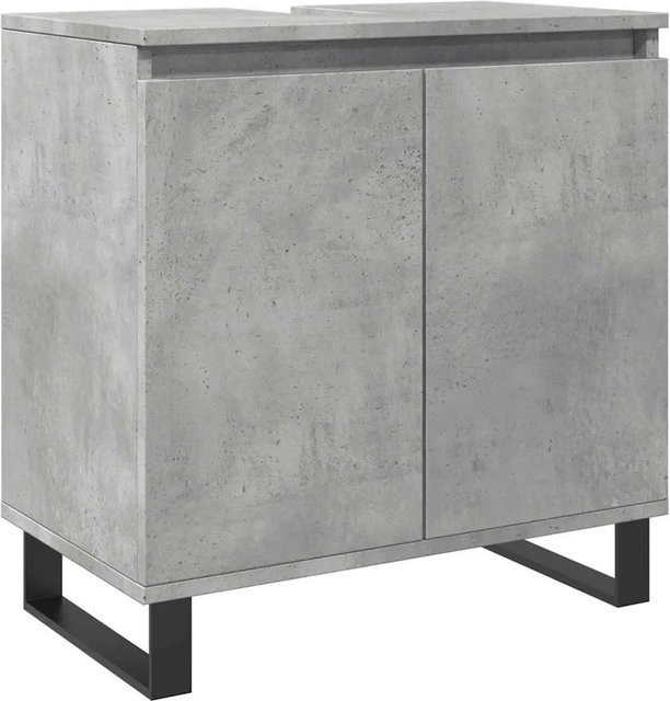 vidaXL Badschrank in Betongrau im industriellen Stil aus Holzwerkstoff und Eisen, B/T/H: 58 x 33 x 60 cm - Bild 1