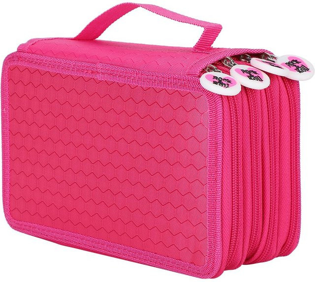 Neoglint Federmäppchen Stifttasche in Rose Pink mit großer Kapazität und mehrschichtigem Organizer aus Polyester - Bild 1