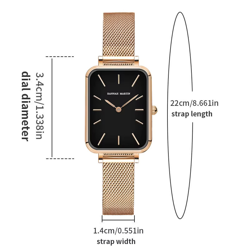 Hannah Martin Armbanduhr, Quarz, Edelstahl, Rechteckig, Silber, Damen - Bild 2