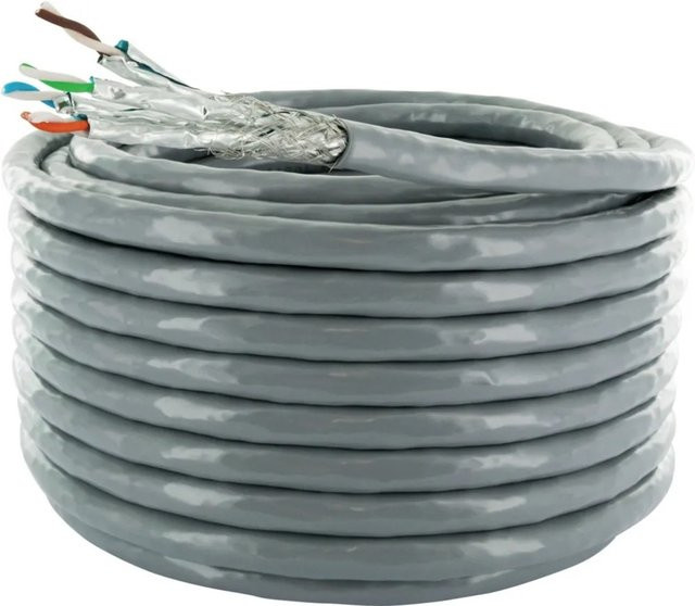 Schwaiger CAT 6a Ethernet LAN Netzwerkkabel S/FTP, 10 m, Grau - Bild 1