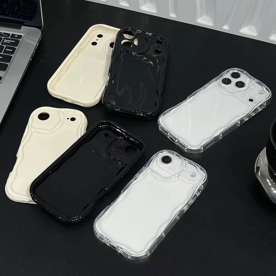 Transparente Apple iPhone Handyhülle aus weichem TPU mit Wellen-Design für iPhone 11 bis iPhone 17 Pro Max und Plus Modelle - Bild 4