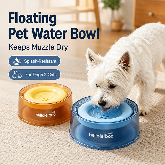 pawstrip Schwimmender Hundenapf Anti-Spritz Langsam-Futternapf für Hunde und Katzen in Grau, 1200ml - Bild 1