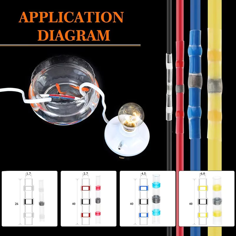 110-teiliges Set mit gelöteten Drahtkabelverbindern und 90 Schrumpfschläuchen inklusive Mini-Abisoliermesser in Multicolor - Bild 2