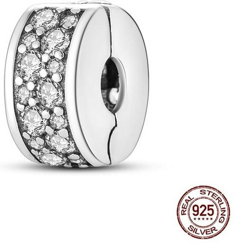 Lily there Clip-Charm, 925 Silber, Zirkonia, Perle, Damen, Weiß - Bild 1
