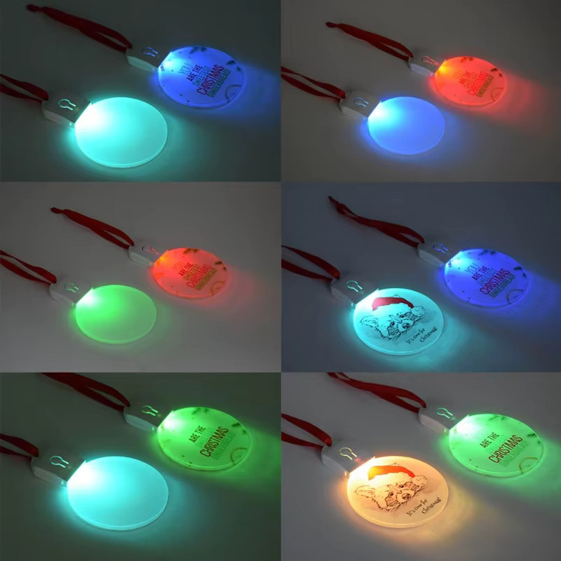 Runde Acryl-Weihnachtsornamente von JAVRICK in Transparent zum Selbermachen mit LED-Licht und Sublimationsfunktion - Bild 3