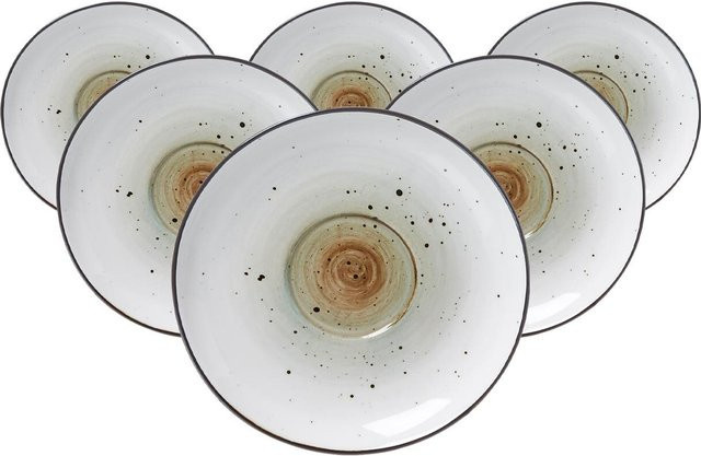 Ritzenhoff & Breker Kaffeeuntertassen Cosmo Set, 6er Set, Weiß/Multicolor, Durchmesser: 14 cm - Bild 1