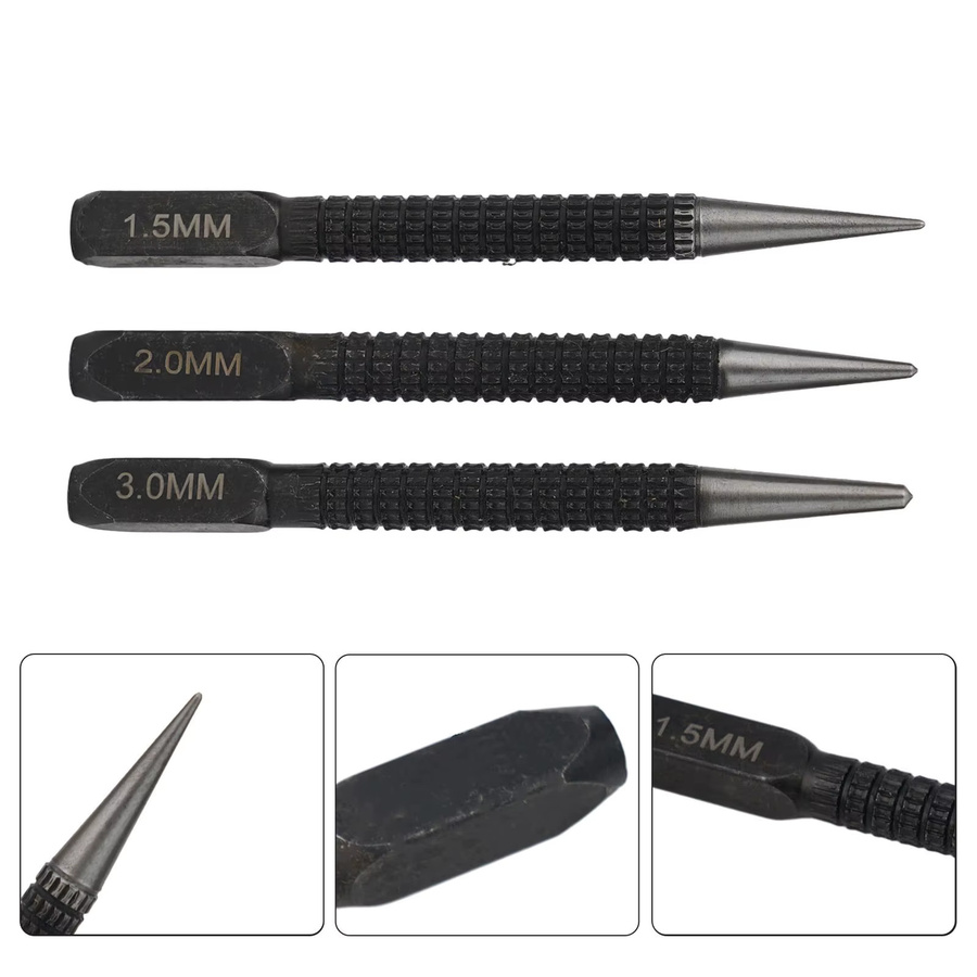 Vibratite Markierwerkzeug aus Edelstahl für Metall und Holz, Durchmesser: 1,5 mm, 2 mm und 3 mm - Bild 3