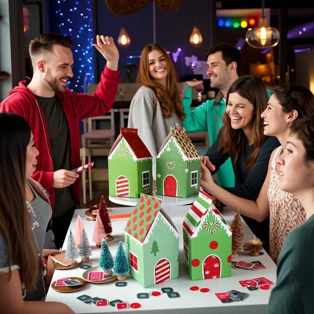 12er Set ZQNYCY Weihnachts Geschenkboxen in Hausform, Multicolor, ideal für Süßigkeiten und Cookies zur Weihnachtsdekoration - Bild 1