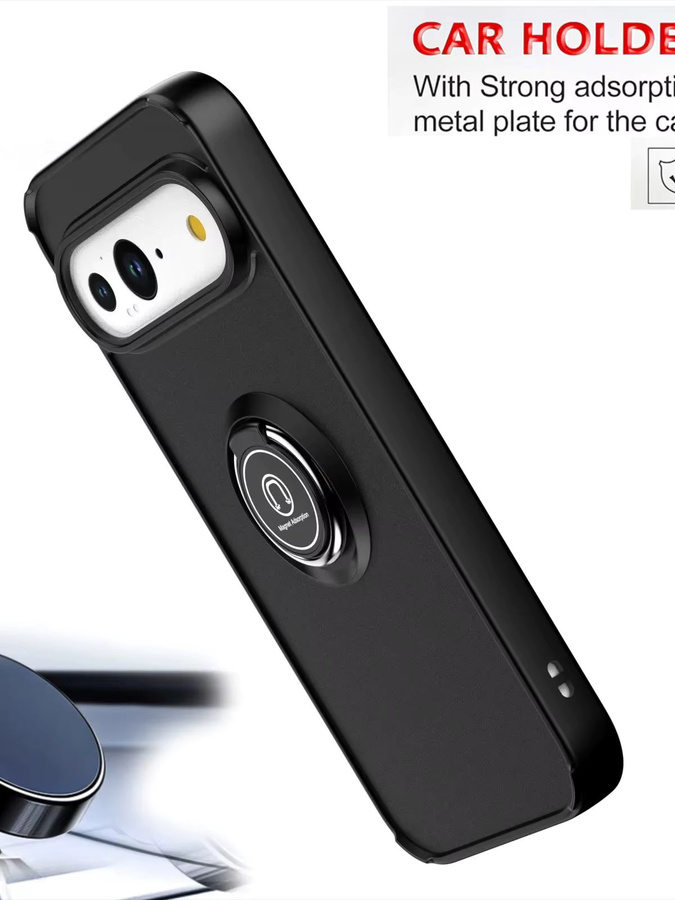 Stoßfeste MagSafe Handyhülle mit Magnetring und Ständer für Google Pixel 9 Pro XL, 10 Pro, 8, 7, 6 Pro in Schwarz und Grün - Bild 5