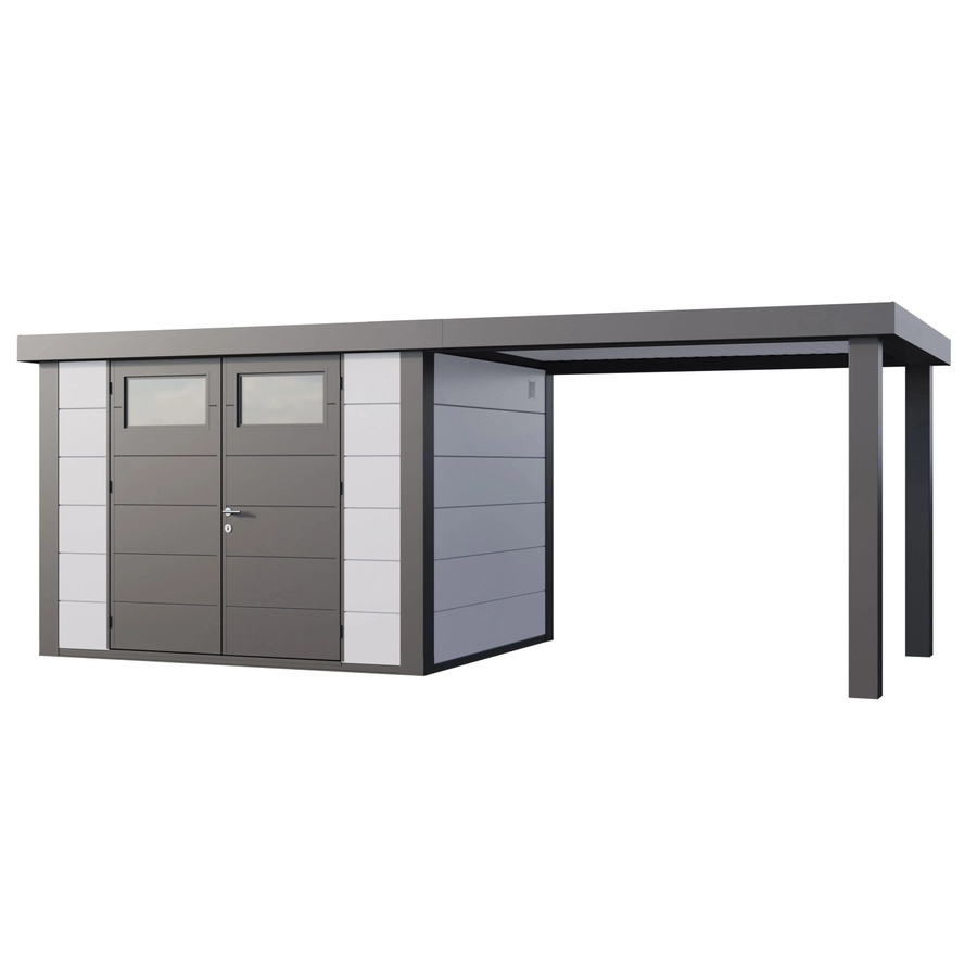 Telluria Gerätehaus Classico mit offener Lounge L Rechts in Weiß, B/T/H: 602 x 258 x 219 cm - Bild 2