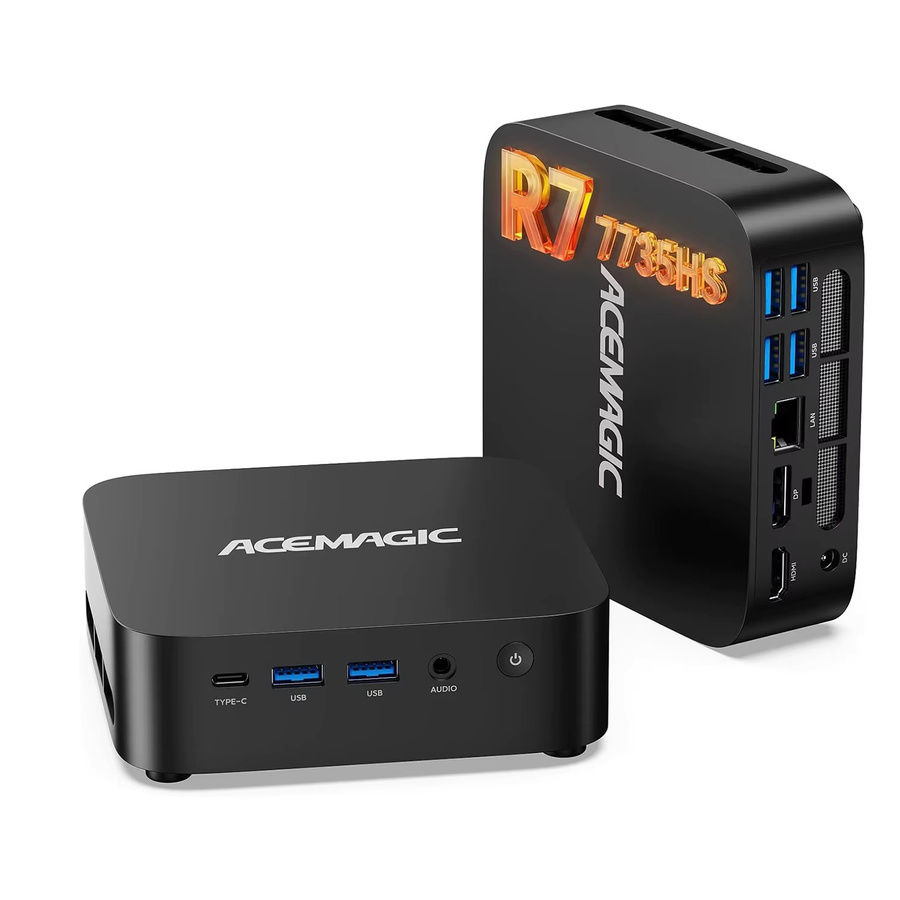 ACEMAGIC M1 Mini-PC mit AMD Ryzen 7 7735HS, 24GB LPDDR5, 1TB PCIe SSD, Windows 11 Pro, Schwarz - Bild 3